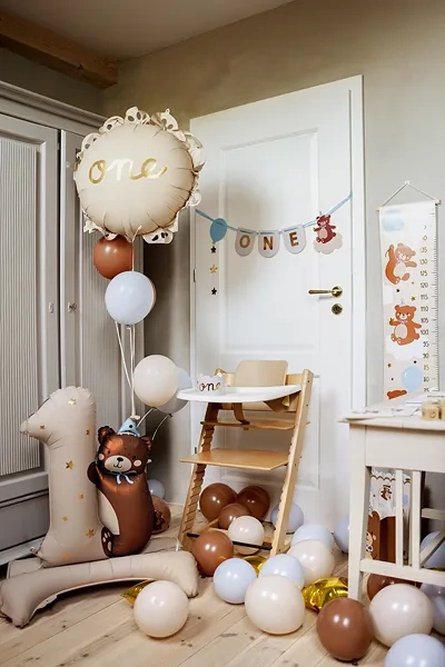 Balon foliowy okrągły z falbanką One, Roczek średnica 51,5 cm