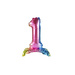 BALON foliowy stojący CYFRA tęczowa 38 cm PartyTime