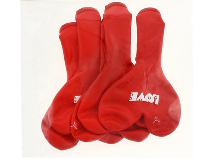 Balony serca 10 cali napis LOVE 5 szt