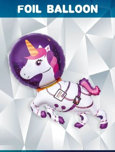 Astronauta jednorożec balon foliowy 96 x 78 cm