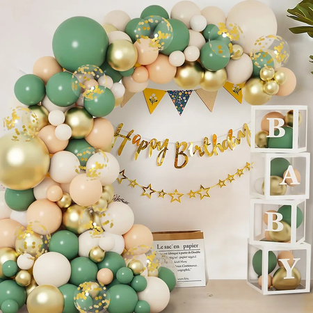 GIRLANDA BALONOWA 110 szt. oliwkowo łososiowa