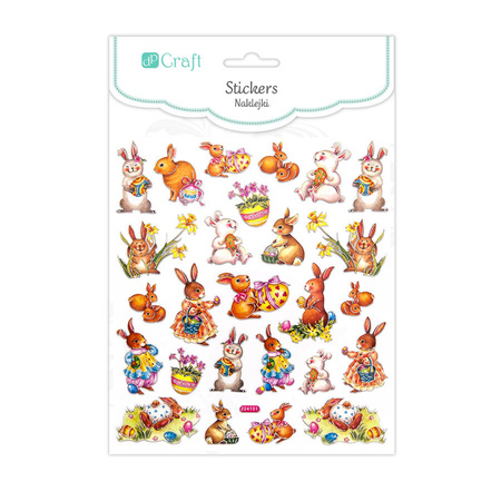 Naklejki WIELKANOCNE KRÓLICZKI 26 szt