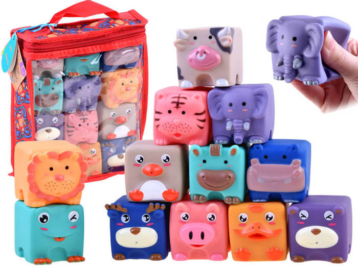 Klocki gumowe do kąpieli zwierzątka ZOO