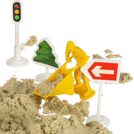 Piasek dla dzieci 1100g zamek pojazdy foremki figurki zestaw kreatywny