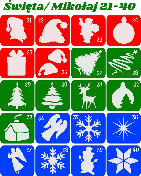 Szablony do tatuaży brokatowych tematyczne 20 szt.