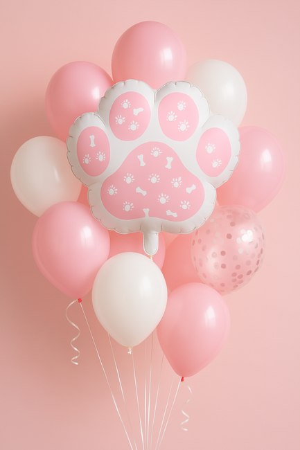 Łapa psia łapka balon foliowy 50 cm różowa
