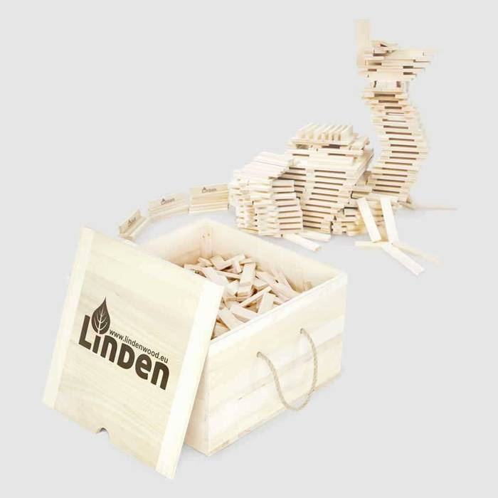 Klocki drewniane Linden, zestaw 500 szt. w skrzyni