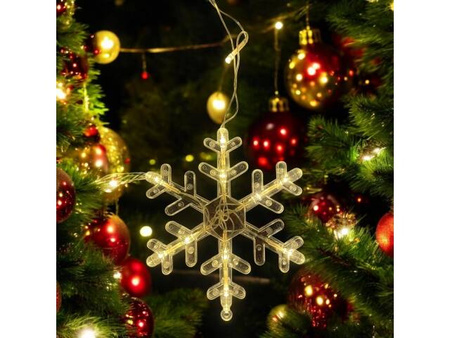 Girlanda lampki Świąteczne kurtyna śnieżynki 135 led biały ciepły 2,5 m