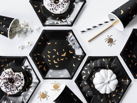 Słomki do picia papierowe biało czarne 10 szt.