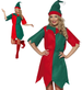 ELF czerwono zielony damski strój dla dorosłych