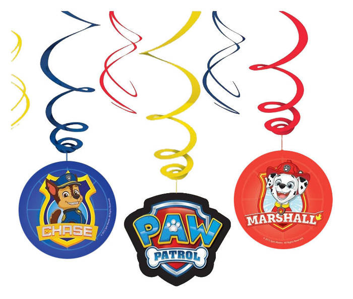 Girlanda świderki papierowe Psi Patrol 61 cm 6 szt.