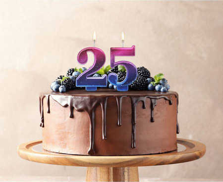 Świeczka urodzinowa cyfra Night Sky metaliczna 8 cm