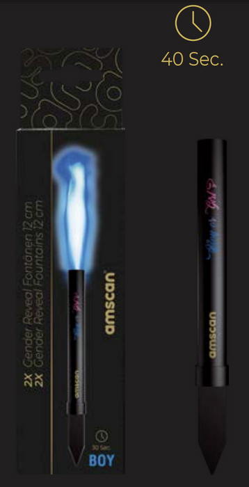 Fontanna tortowa Baby Shower niebieska 12 cm 2 szt.