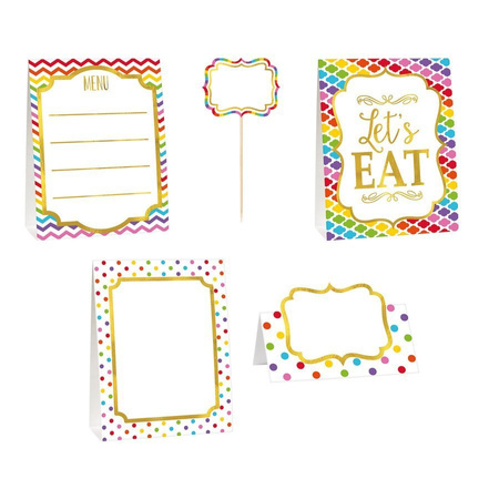 Zestaw dekoracji na stół (pikery toppery na tort etykiety winietki ) 12 szt.