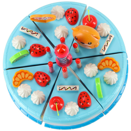 Tort urodzinowy do krojenia na rzepy kuchnia 80 elementów niebieski