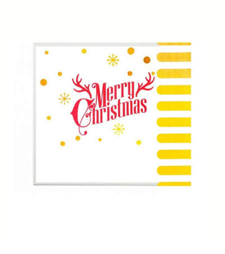 Serwetki świąteczne białe renifer Merry Christmas 10 szt.