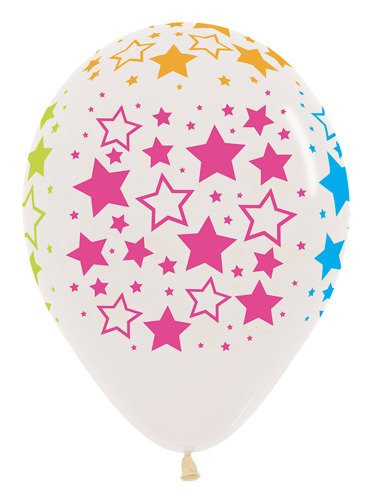 Balon Sempertex Gwiazdki 12'' 1  szt Neonowe