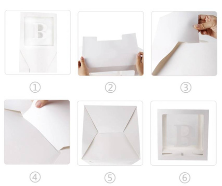 Zestaw pudełek 30 cm na balony BOX DEKORACYJNY litery BABY 4 szt.