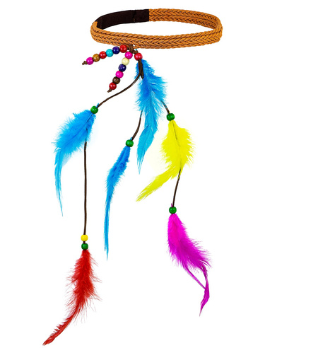 Opaska na głowę z piórkami Indianin, Hipis