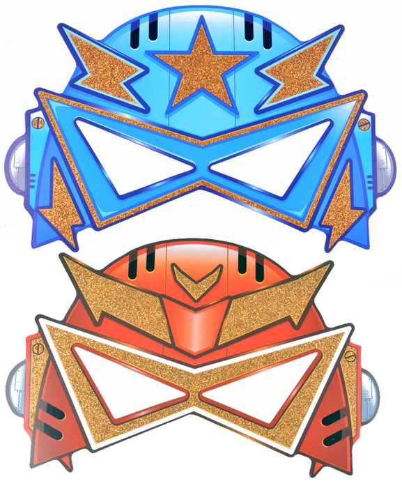 Maska papierowa z brokatem ROBOT 2 szt.