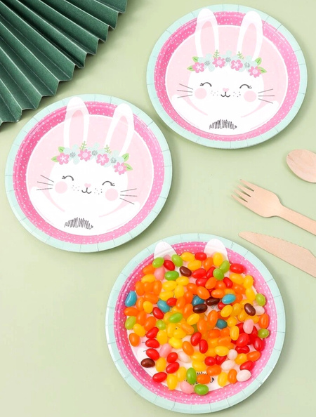 Talerzyki papierowe Króliczek 18 cm 6 szt.
