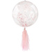 Balon kula BOBO Bubble Deco transparentny z konfetti i frędzlami 45 cm