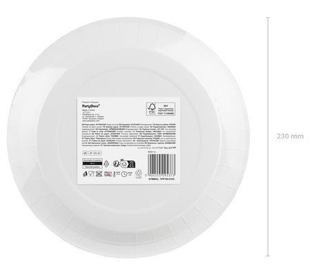 Talerzyki papierowe ciemny zielony 23 cm, 6 szt. PartyDeco