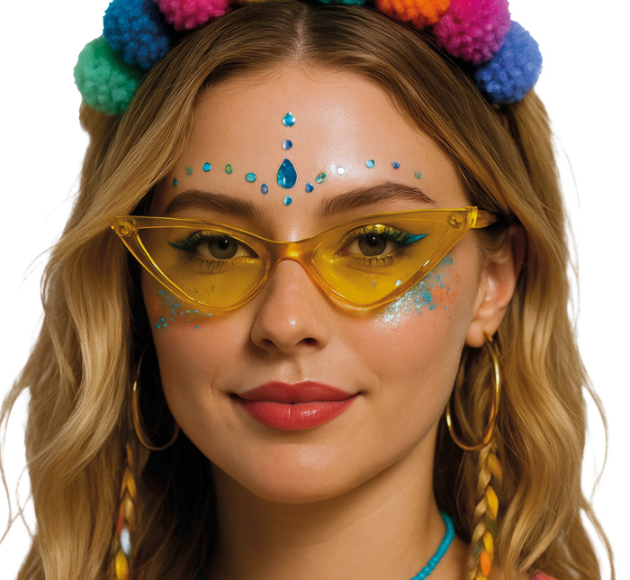 Okulary imprezowe żółte szkła