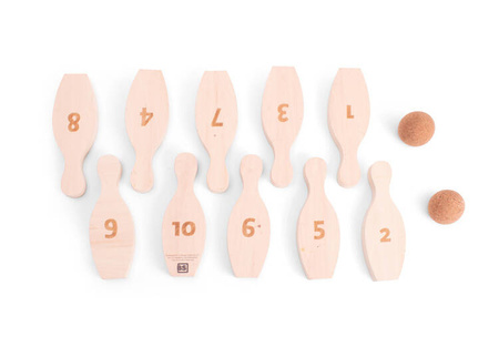 Drewniane kręgle gra cyferki BS Toys