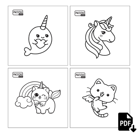 Karty do zabaw JEDNOROŻCE zestaw 20 szt. do wydruku PDF