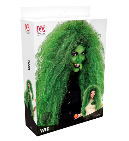 Peruka Wiedźma Czarownica zielona długa Halloween