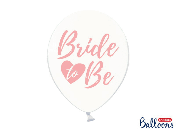 Balony Bride to be 6szt pudrowy róż