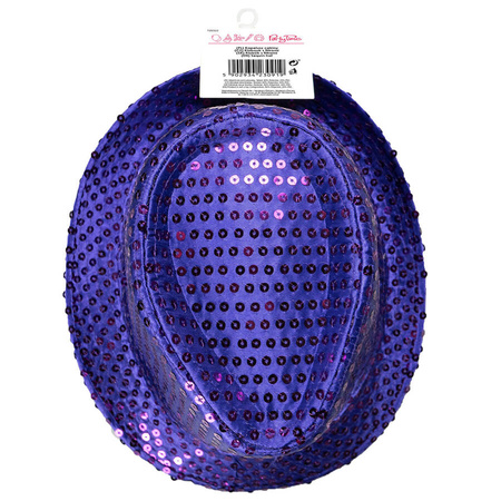 Kapelusz CEKINY na karnawał SUPER STAR fioletowy