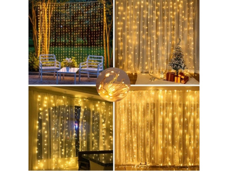 Girlanda lampki Świąteczne kurtyna 300 LED 3x3m