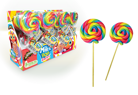 Okrągły, wielokolorowy lizak Mike Pop Swirl