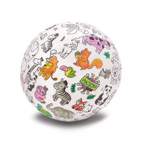 Piłka Balonowa do kolorowania ZWIERZĄTKA 30 cm - OUTLET - sam pokrowiec z plamką