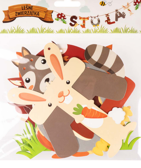 Girlanda Baner WoodLand "Sto Lat" zwierzątka 250 cm