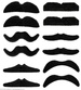 Wąsy samoprzylepne duże czarne MIX wzorów 10 szt.