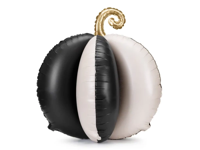 Balon foliowy Dynia stojący 58x58 cm Biało Czarny