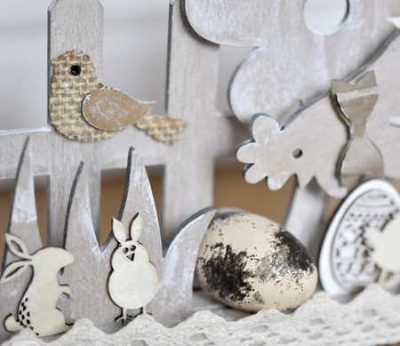 Wielkanocne kształty z drewna 45 szt.