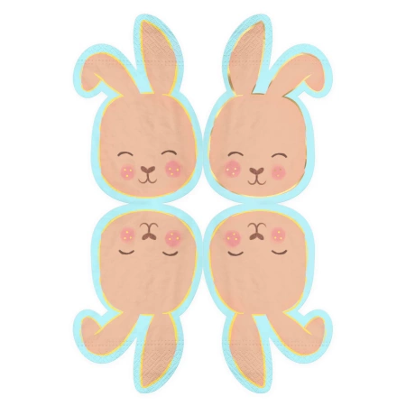 Serwetki papierowe Zajączki 12 szt. mix kolorów