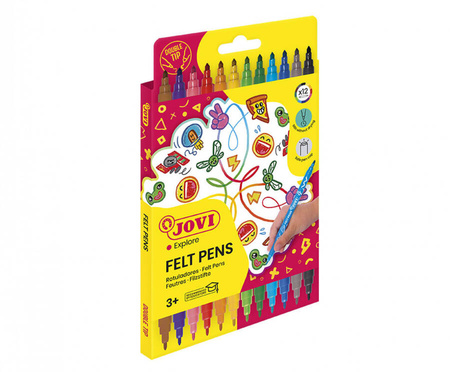 Flamastry spieralne 12 kolorów dwustronne Jovi