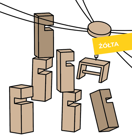 Gra integracyjna Wieża DŹWIG Wieża współpracy pojedyncza żółta