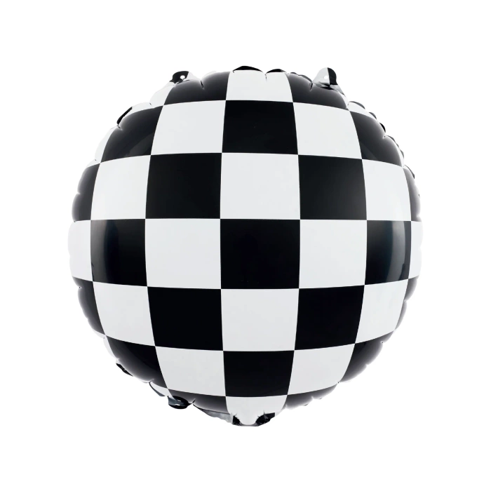 Balon foliowy okrągły Racing Car Flaga w szachownicę