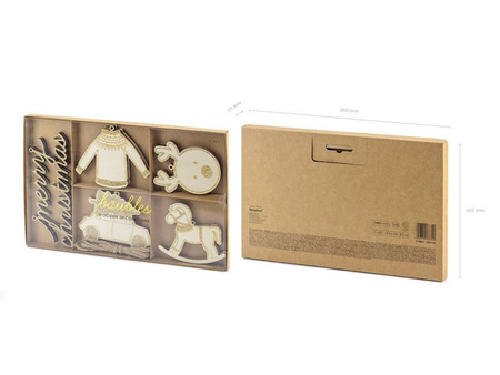 Zawieszki drewniane do prezentów świąteczne MIX 10 szt.