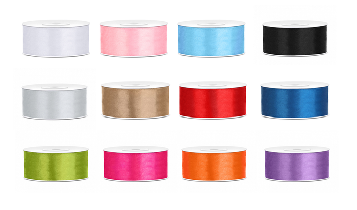 Tasiemka satynowa WSTĄŻKA dekoracyjna 25m szerokość 25mm
