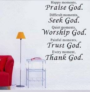 Naklejka dekoracyjna na ścianę PRAISE GOD