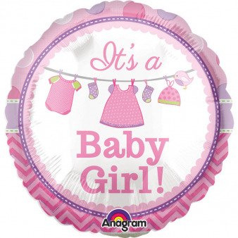 It's a BABY GIRL okrągły balon foliowy Anagram 9''