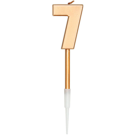 Świeczka urodzinowa na tort cyfra Brązowa Metaliczna 1 szt.