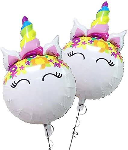 Jednorożec kolorowy balon foliowy okrągły 86x53 cm